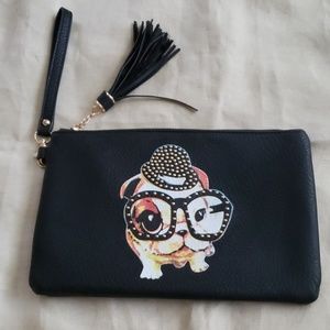 MMS Dog Motif Clutch/Wristlet